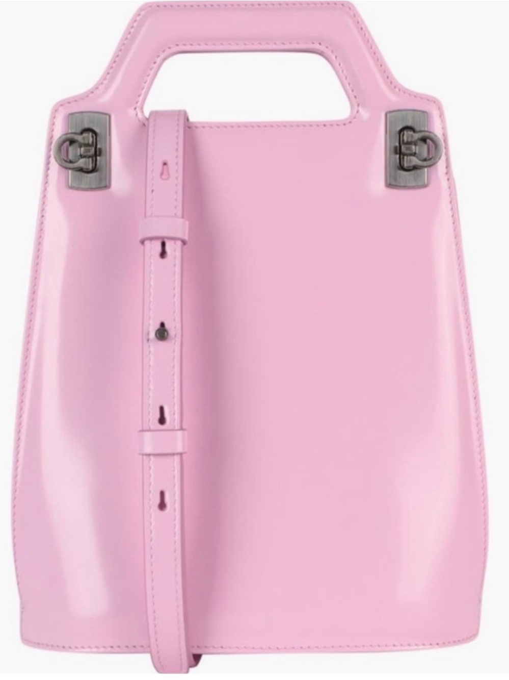 Salvatore Ferragamo Wanda
Gancio Pink Structured Micro
Mini Top-Handle Bag